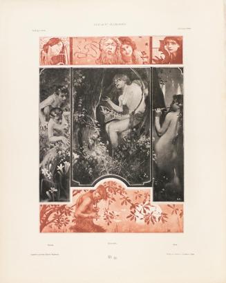 Koloman Moser, Musik, 1895, Farblithografie, Blattmaße: 44 × 35 cm, Universitätsbibliothek Univ ...
