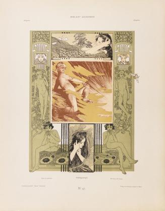 Koloman Moser, Frühlingsmorgen, 1895, Farblithografie, Blattmaße: 44 × 35 cm, Universitätsbibli ...