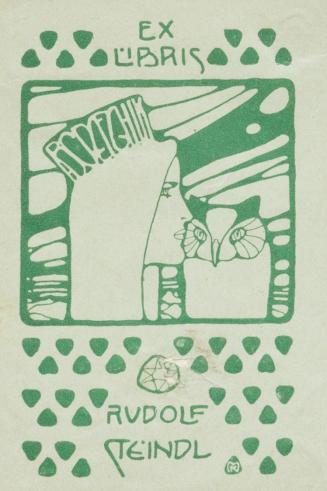 Koloman Moser, Exlibris Rudolf Steindl, 1900, Klischee, Blattmaße: 10,5 × 7,5 cm, Privatbesitz, ...