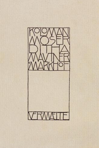 Koloman Moser, Hochzeitseinladung Koloman Moser und Ditha Mautner-Markhof am 1. Juli 1905, 1905 ...