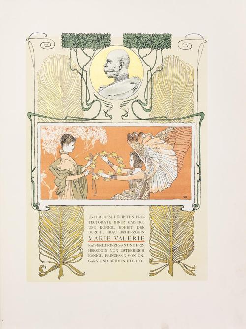 Koloman Moser, Hymne an Erzherzogin Marie Valerie, 1898, Chromolithografie, Blattmaße: 44,7 × 3 ...
