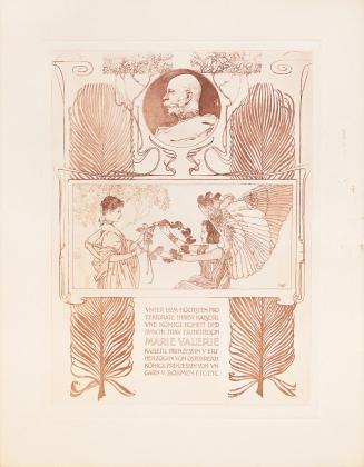 Koloman Moser, Bücher (1895–1915), 1898, Farblithografie, Blattmaße: 44,7 × 35 cm, Universität  ...