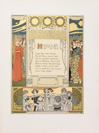 Koloman Moser, Hymne an Kaiser Franz Joseph I., 1898, Chromolithografie, Blattmaße: 44,7 × 35 c ...