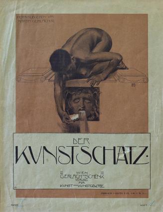 Koloman Moser, Titelblatt „Der Kunstschatz“, 1898, Buchdruck, Blattmaße: 47,5 × 34,5 cm, Privat ...