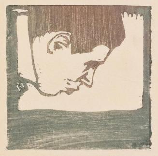 Koloman Moser, Probedruck Porträt von Marcus Behmer, 1902, Holzschnitt, Blattmaße: 23,5 × 25,5  ...