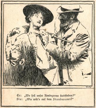 Koloman Moser, Illustration "Empfehlenswert", 1897, Buchdruck, Blattmaße: 28,5 × 20,5 cm, Unive ...
