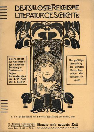 Koloman Moser, Einband "Deutsch Österreichische Literaturgeschichte", 1897, Buchdruck, 24 × 17  ...