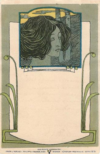 Koloman Moser, Wiener Künstler-Postkarte Serie II / 5, 1898, Farblithografie, Blattmaße: 14 × 9 ...