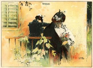 Koloman Moser, IIlustration "Triumph", 1894, Buchdruck in Farbe, Blattmaße: 28,8 × 20,5 cm, Wür ...