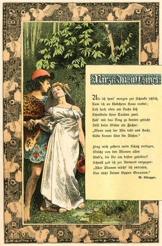 Koloman Moser, IIlustration "Mirza Jusuff singt" von W. Lüdegger, 1894, Buchdruck in Farbe, Bla ...