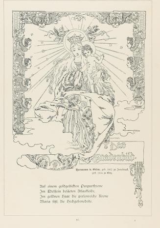 Koloman Moser, Illustration "Das Gnadenbild" von Hermann von Gilm, 1897, Buchdruck, Blattmaße:  ...
