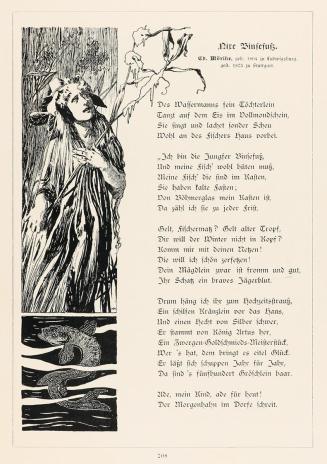 Koloman Moser, Illustration "Nixe Binsefuß" von Eduard Mörike, 1897, Buchdruck, Blattmaße: 26,7 ...