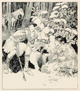 Koloman Moser, Illustration "Der Schenk von Limburg" von Ludwig Uhland, 1897, Buchdruck, Blattm ...