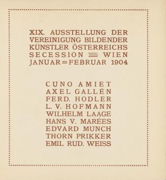 Koloman Moser, Titelblatt, 1904, Buchdruck in Farbe, 18 × 15,5 cm, Belvedere, Wien, Inv.-Nr. K2 ...