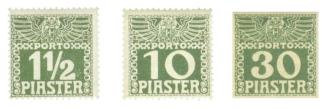 Koloman Moser, Briefmarke "Österreichische Post in der Levante", 1908, Buchdruck in Farbe, Blat ...