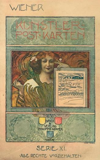 Koloman Moser, Probedruck für einen Einband der Wiener Künstler-Postkarten, 1898, Farblithograf ...