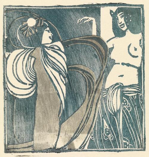 Koloman Moser, Probedruck Tanz, 1902, Holzschnitt auf Papier, Blattmaße: 25 × 20,2 cm, Germanis ...