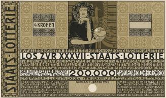 Koloman Moser, Lotterie-Los, undatiert, Buchdruck, Blattmaße: 22 × 31,8 cm, Kunstbibliothek, St ...