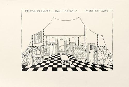 Koloman Moser, Theater (1911–1913), 1912, Klischee auf Papier, Blattmaße: 19,3 x 28,5 cm, Theat ...