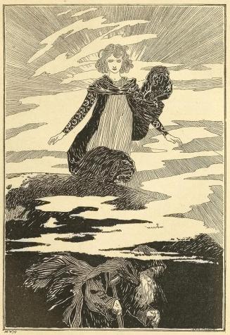Koloman Moser, Illustration "Das neue und das alte Jahr", 1897, Buchdruck, Blattmaße: 19,5 × 14 ...