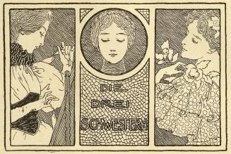 Koloman Moser, Illustration "Die drei Schwestern" von Oskar Staudigl, 1897, Buchdruck, Blattmaß ...