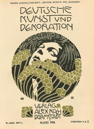 Koloman Moser, Titelblatt „Deutsche Kunst und Dekoration“, Bd. V, 1900, 1900, Buchdruck in Farb ...