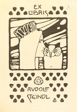 Koloman Moser, Exlibris Rudolf Steindl, 1900, Klischee, Blattmaße: 10,5 × 7,5 cm, Österreichisc ...