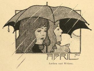 Koloman Moser, Illustration "April", 1896, Buchdruck, Blattmaße: 19,5 × 14 cm, Österreichische  ...