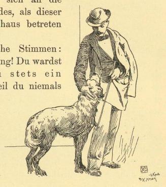 Koloman Moser, Illustration "Die Heimkehr" von J. Jelem, 1895, Buchdruck, Blattmaße: 19,5 × 14  ...