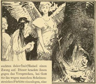 Koloman Moser, Illustration "Das Thränenkränzlein" von J. Jelem, 1895, Buchdruck, Blattmaße: 19 ...