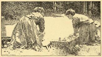 Koloman Moser, Illustration "Der kleine Auswanderer" von Hans Fraungruber, 1895, Buchdruck, Bla ...