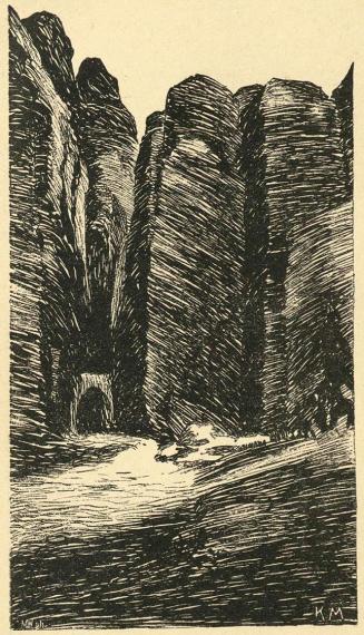 Koloman Moser, Illustration "Ein Felsengebiet" von Eugenie Jacobi, 1896, Buchdruck, Blattmaße:  ...