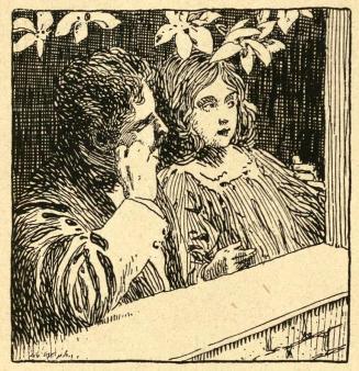 Koloman Moser, Illustration "Das junge Schwalbenpaar" von Anton Reis, 1896, Buchdruck, Blattmaß ...