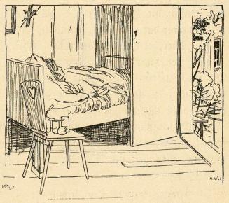 Koloman Moser, Illustration "Das Orakel" von Bertha Katscher, 1896, Buchdruck, Blattmaße: 19,5  ...