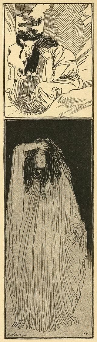 Koloman Moser, Illustration "Das Märchen von der Bergfee Krystalla" von Hans Heppner, 1896, Buc ...