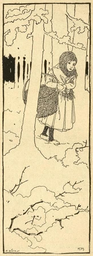 Koloman Moser, Illustration "Ännchens Weihnachtsabend" von Anton Weis, 1896, Buchdruck, Blattma ...
