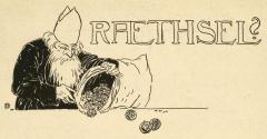 Koloman Moser, Illustration "Raethsel", 1896, Buchdruck, Blattmaße: 19,5 × 14 cm, Österreichisc ...