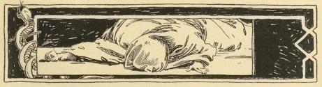 Koloman Moser, Illustration "Der weise Spruch" von Friedrich Hasslwander, 1897, Buchdruck, Blat ...