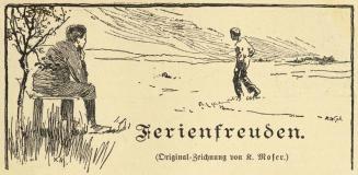 Koloman Moser, Illustration "Ferienfreuden", 1897, Buchdruck, Blattmaße: 19,5 × 14 cm, Österrei ...