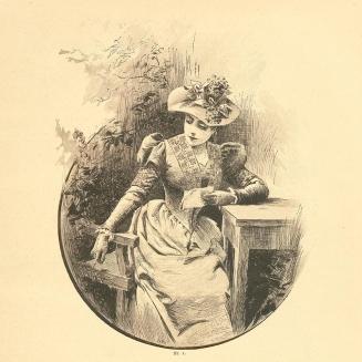 Koloman Moser, Illustration "Wiener Modebericht" von Renée Francis, 1891, Buchdruck, Blattmaße: ...