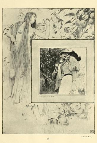 Koloman Moser, Illustration "Für Laibach", 1895, Buchdruck, Blattmaße: 31,5 × 23,8 cm, Österrei ...