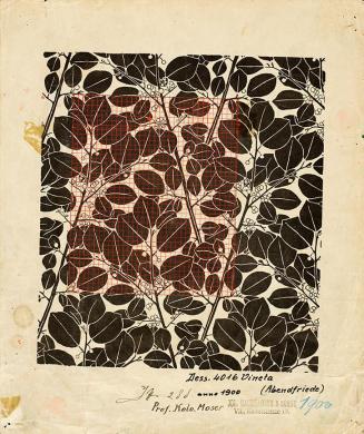 Koloman Moser, Flächenmuster "Das Schweigen des Abends", 1900, Druck, Blattmaße: 26,2 × 22 cm,  ...