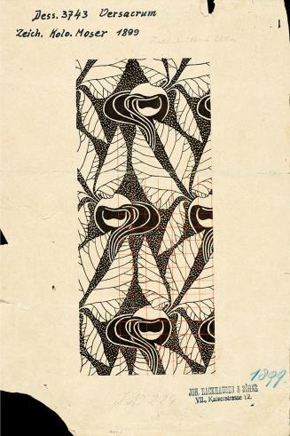 Koloman Moser, Flächenmuster "Die zerschnittenen Blätter", 1899, Druck, Blattmaße: 26,1 × 17,4  ...