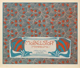 Koloman Moser, Möbelstoff Mondblume, 1901, Farblithografie, Blattmaße: 24,7 × 29,7 cm, Wien Mus ...
