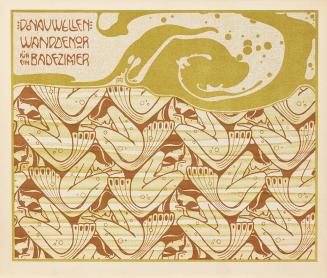 Koloman Moser, Wanddekor für ein Badezimmer Donauwellen, 1901, Farblithografie, Blattmaße: 24,7 ...