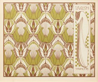 Koloman Moser, Tapete Sigalion, 1901, Farblithografie, Blattmaße: 24,7 × 29,7 cm, Wien Museum,  ...