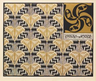 Koloman Moser, Tapete Goldene Schmetterlinge, 1901, Farblithografie, Blattmaße: 24,7 × 29,7 cm, ...