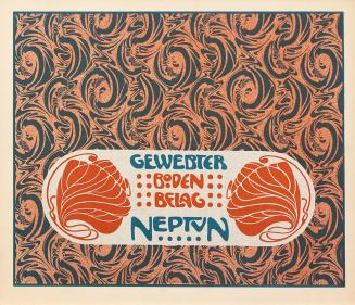 Koloman Moser, Gewebter Bodenbelag Neptun, 1901, Farblithografie, Blattmaße: 24,7 × 29,7 cm, Wi ...