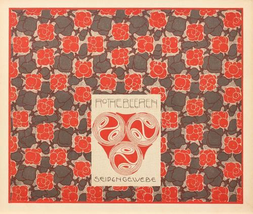 Koloman Moser, Seidengewebe Rothebeeren, 1901, Farblithografie, Blattmaße: 24,7 × 29,7 cm, Wien ...