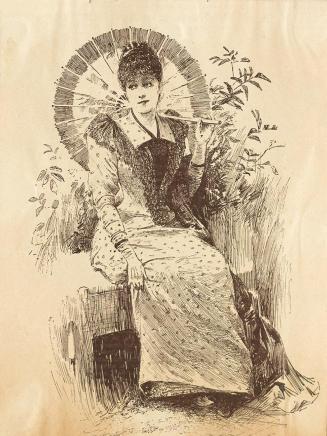 Koloman Moser, Probedruck für eine Illustration, um 1893, Buchdruck, Blattmaße: 19,7 × 15 cm, W ...